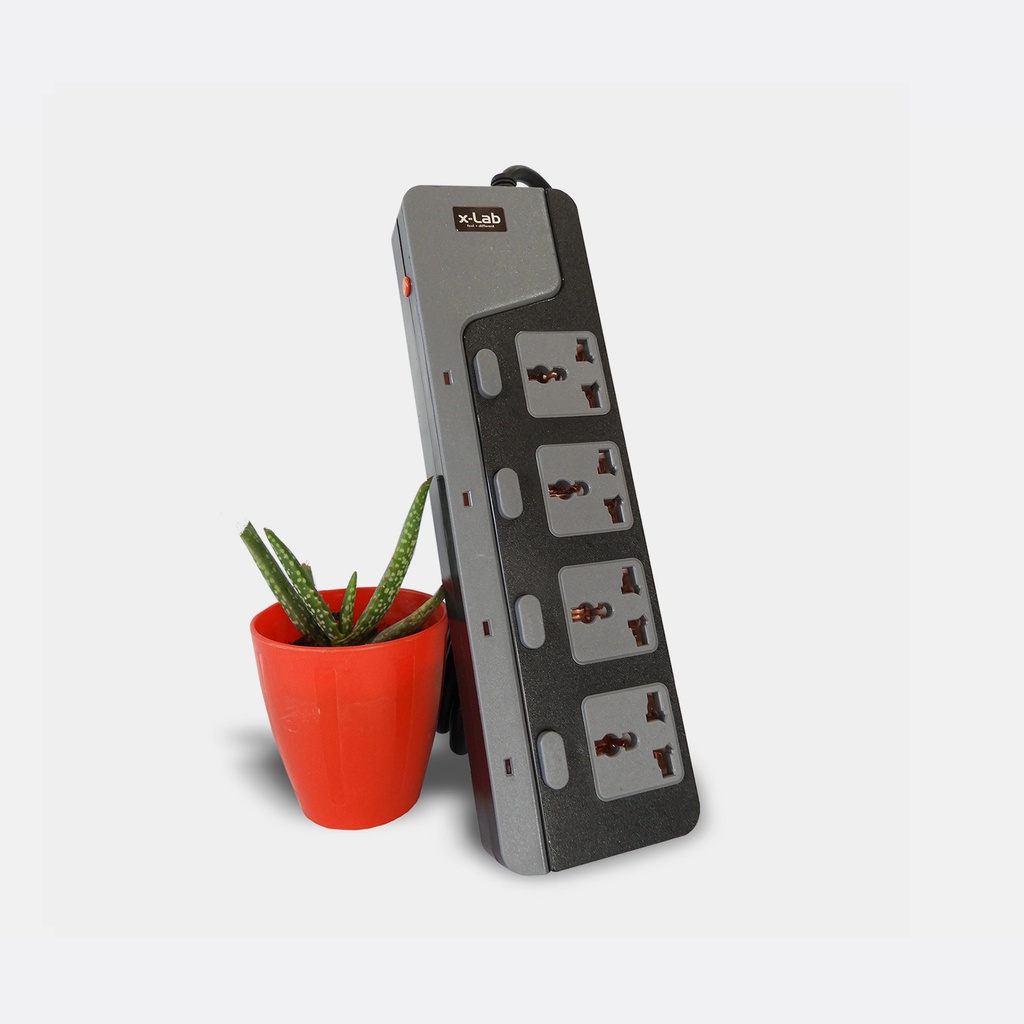 xLab 4 Universal Sockets - 1.5 Meters, Pure Copper Power Extension Cord with 4 Individual Switches (XEC-440N15)