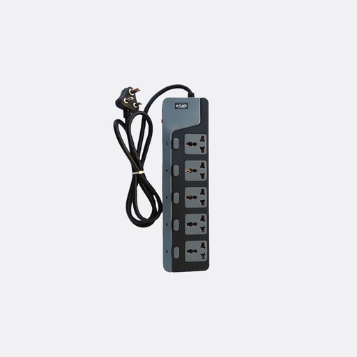 xLab 5 Universal Sockets - 2.5 Meters, Pure Copper Power Extension Board with 5 Individual Switches (XEC-550N25)