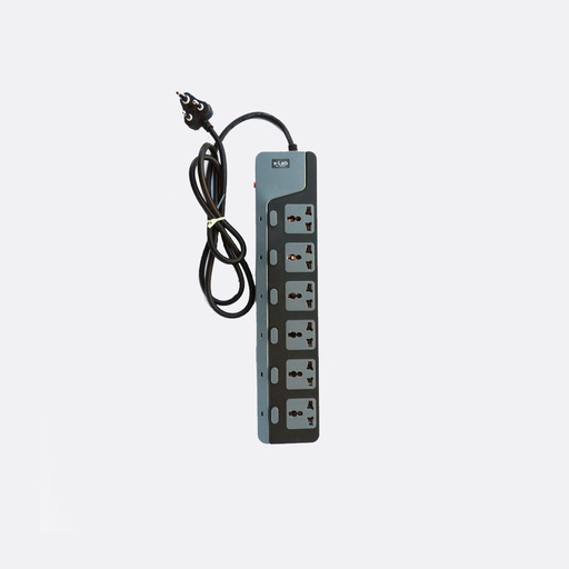 xLab 6 Universal Sockets - 2.5 Meters, Pure Copper Power Extension Board with 6 Individual Switches (XEC-660N25)