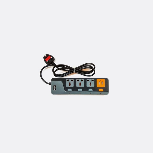 [XEC-342USB] xLab 3 Socket + 2 USB Universal Power Extension Board (XEC-342USB)
